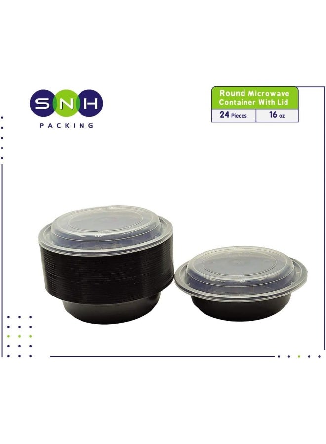 SNH Packing حاوية ميكروويف دائرية قابلة للتصرف صديقة للبيئة من SNH - سعة 16 أونصة - 24 قطعة - Image 2